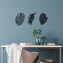 Wallity Leaves - 509 Escultura de pared de metal negra